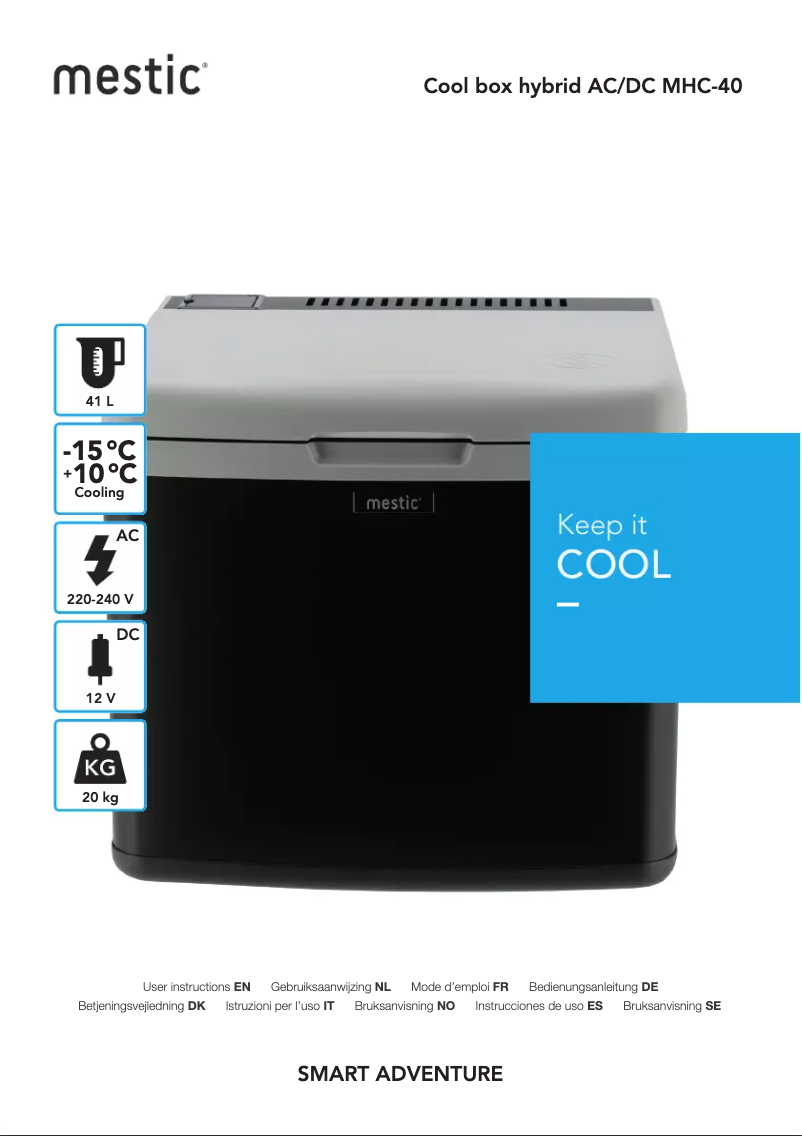 Page 1 de la notice Manuel utilisateur Mestic MHC-40