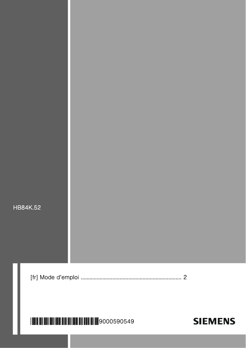 Image de la première page du manuel de l'appareil HB84K652