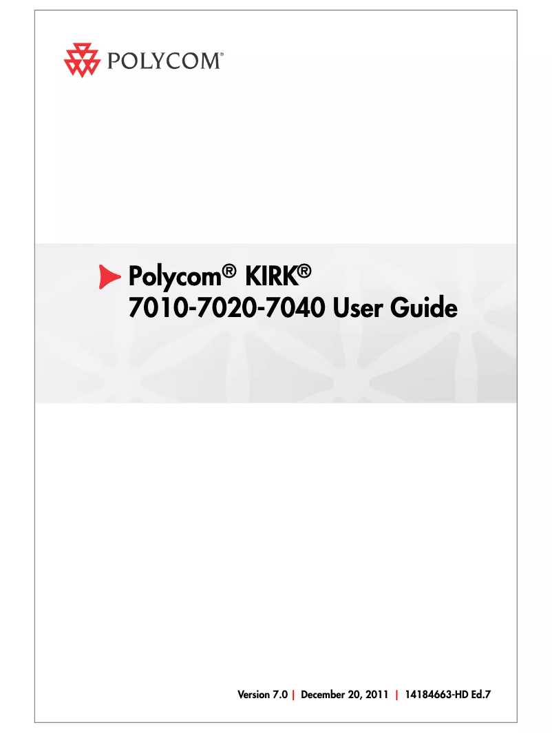 Imagen de la primera página del manual del dispositivo KIRK 7010