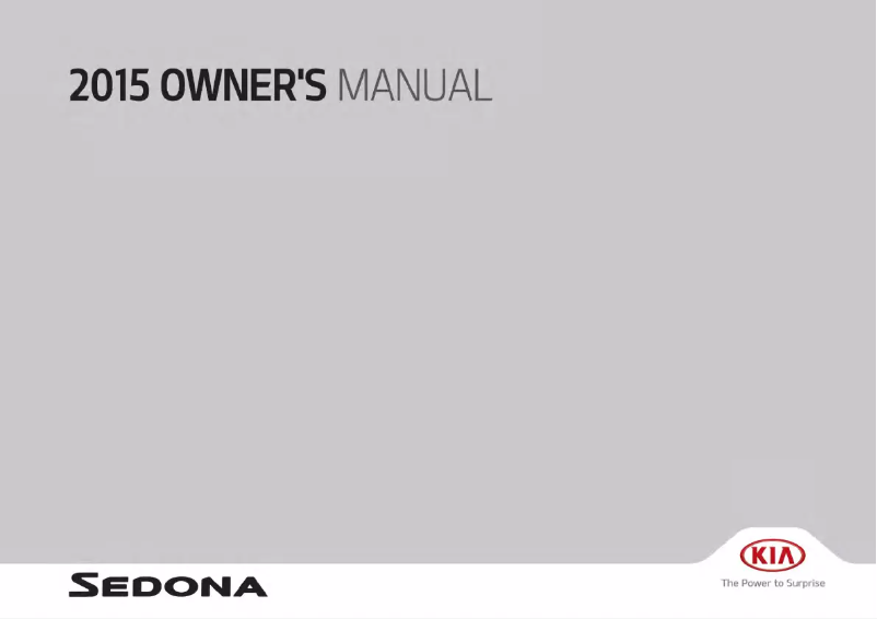 Image de la première page du manuel de l'appareil Sedona (2015)