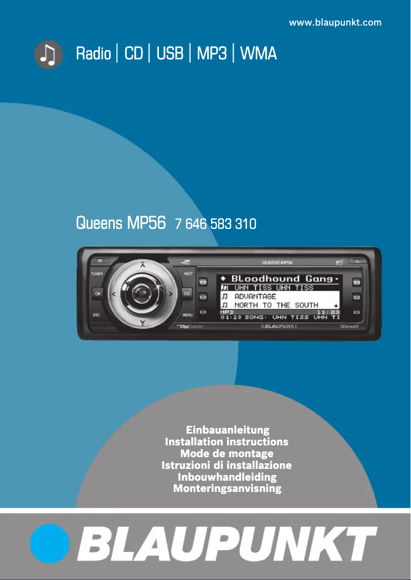 Page 1 de la notice Manuel utilisateur Blaupunkt Queens MP56 CD