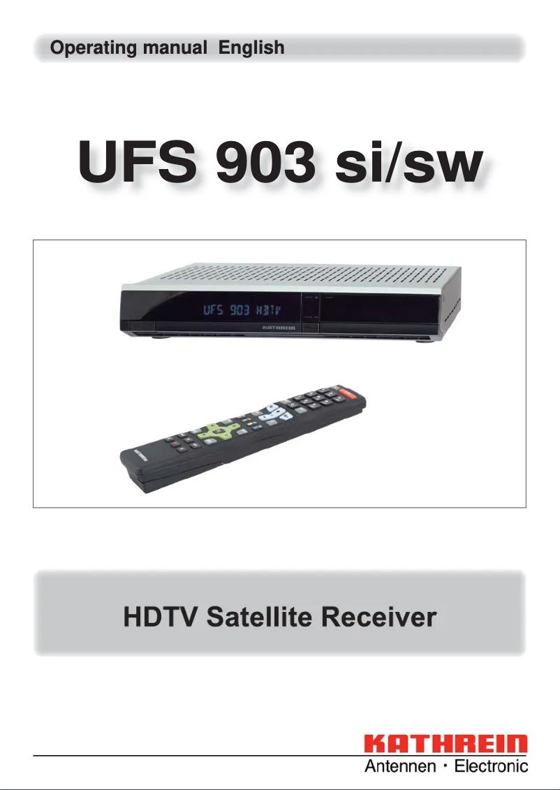 Image de la première page du manuel de l'appareil UFS 903sw