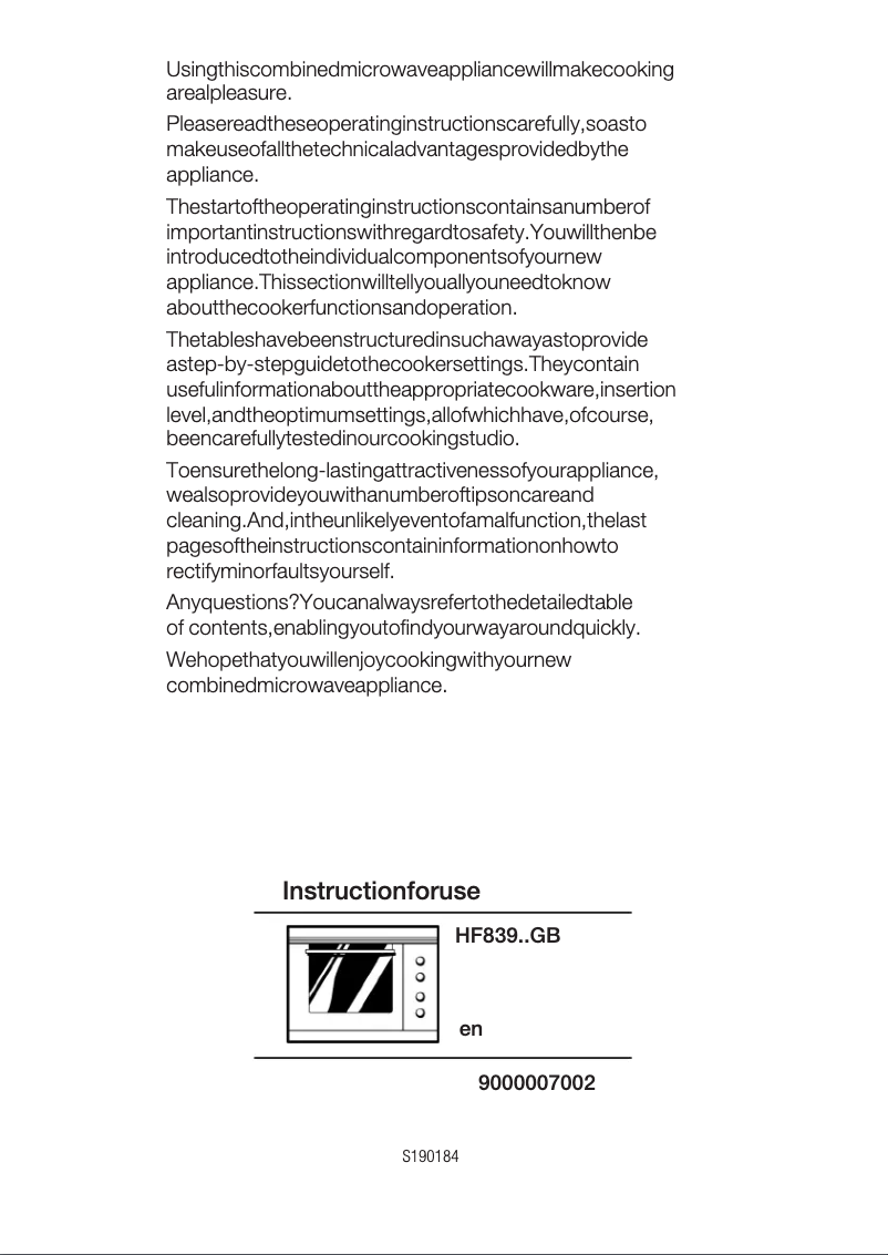 Page 1 de la notice Manuel utilisateur Siemens HF839
