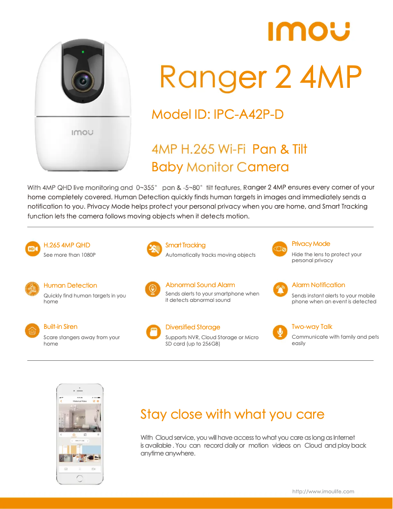 Page 1 de la notice Manuel utilisateur Imou Ranger 2 4MP