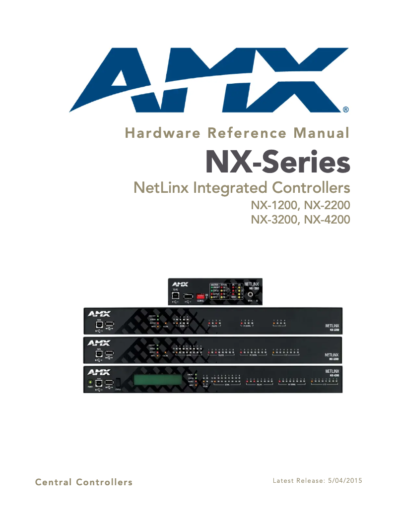 Page n°1 - Manuel utilisateur AMX NetLinx NX-3200