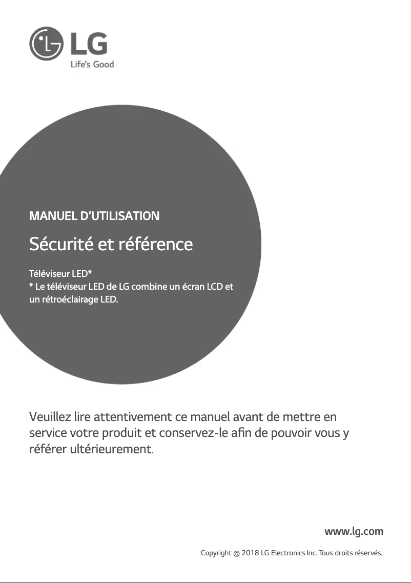 Page 1 de la notice Manuel utilisateur LG 50UK6300PVB