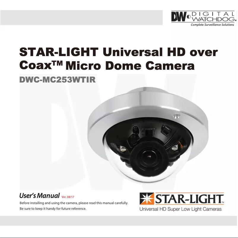 Page n°1 - Manuel utilisateur Digital Watchdog Star-Light DWC-MC253WTIR