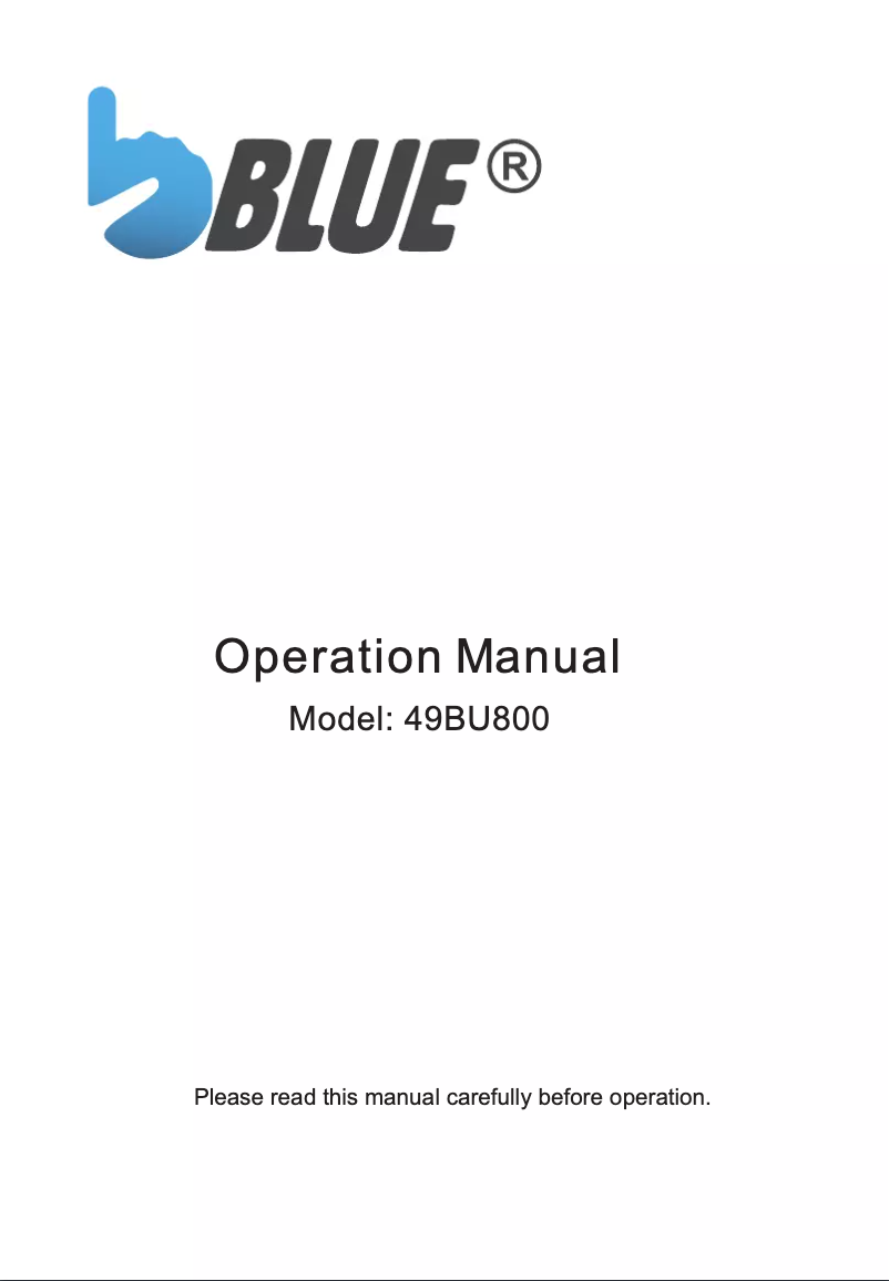 Page n°1 - Manuel utilisateur Blue 49BU800
