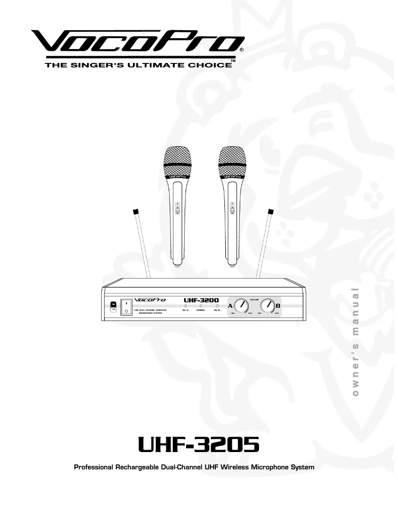 Page n°1 - Manuel utilisateur Vocopro UHF-3205