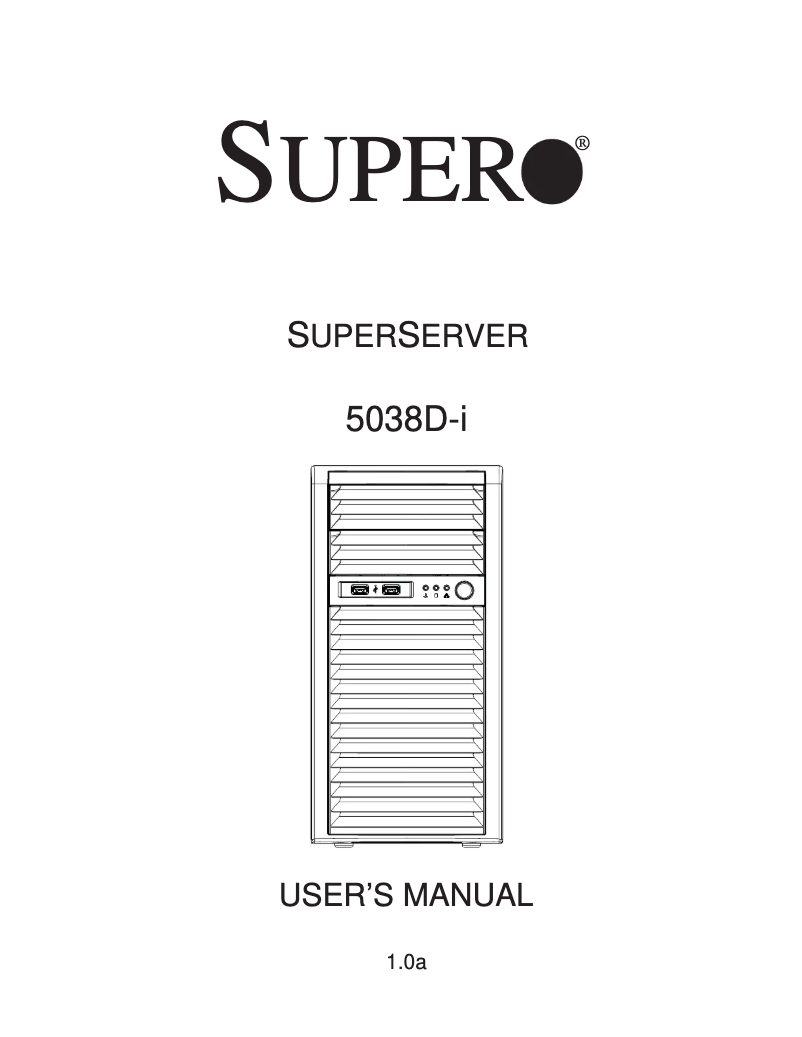 Page 1 de la notice Manuel utilisateur Supermicro 5038D-I