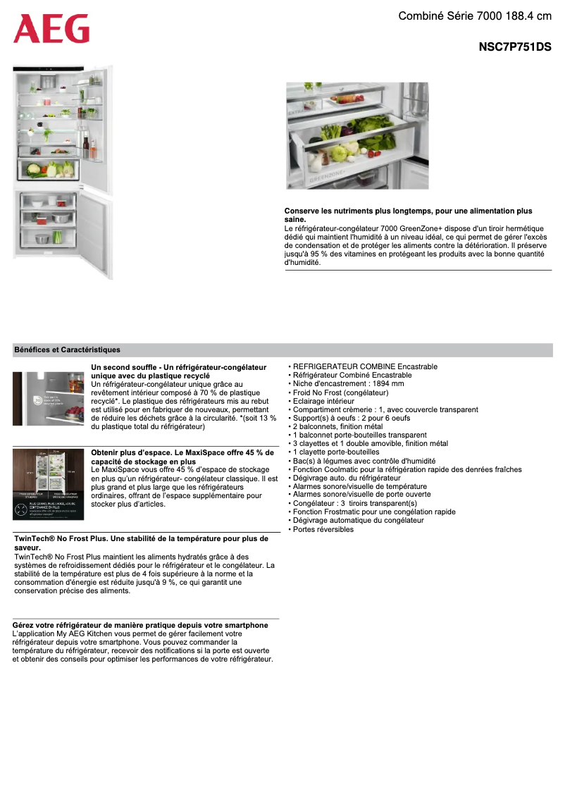 Image de la première page du manuel de l'appareil NSC7P751DS