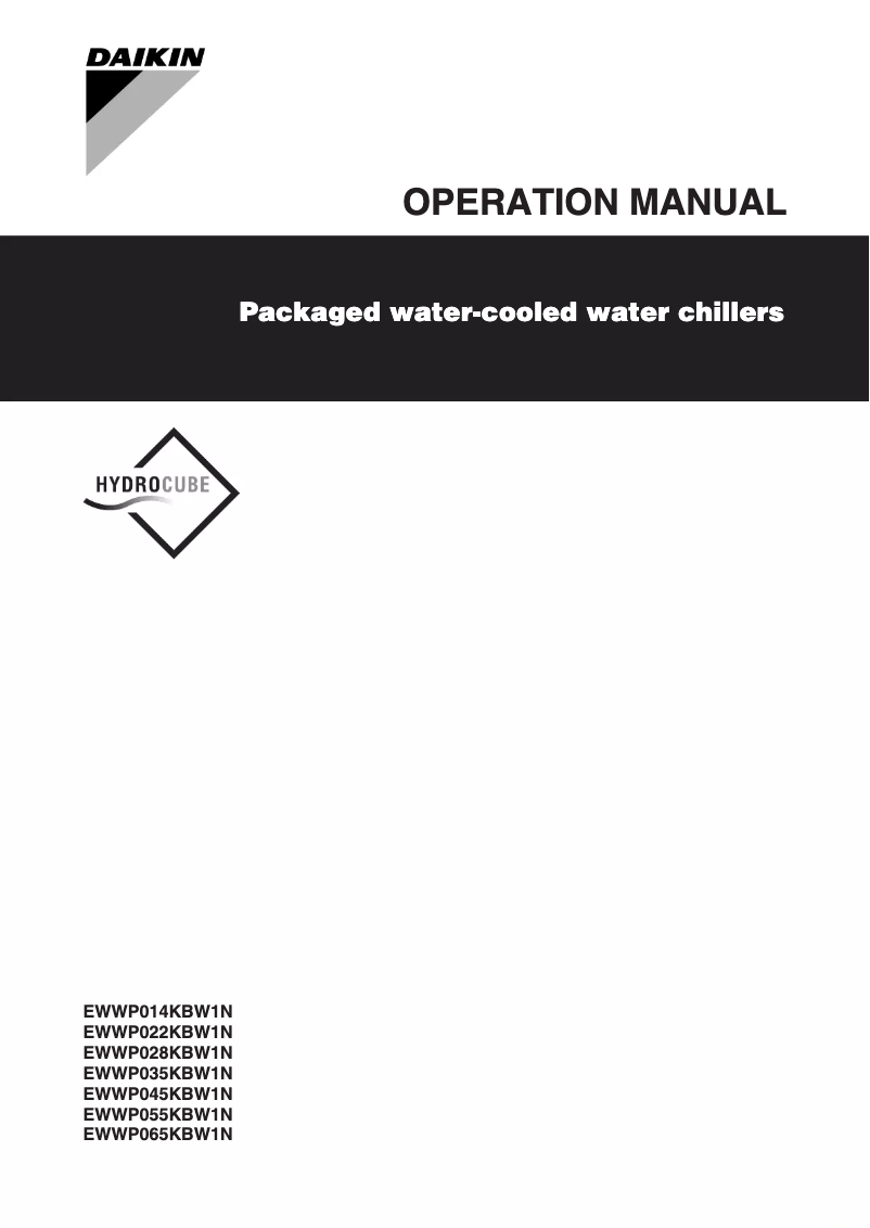 Page n°1 - Manuel utilisateur Daikin EWWP100KBW1N