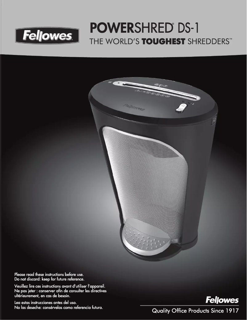 Image de la première page du manuel de l'appareil DS-1 Powershred