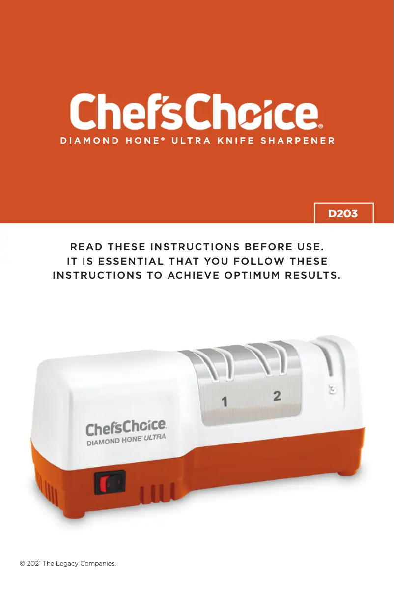 Page n°1 - Manuel utilisateur Chef's Choice Diamond Hone Ultra D203