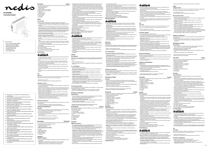 Page n°1 - Manuel utilisateur Nedis HTCO40FBK