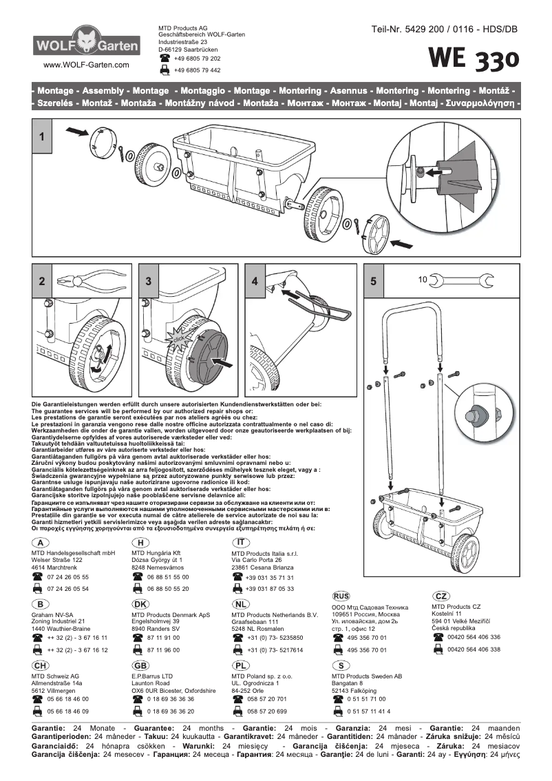 Page 1 de la notice Manuel utilisateur Wolf Garten STROOIWAGEN WE