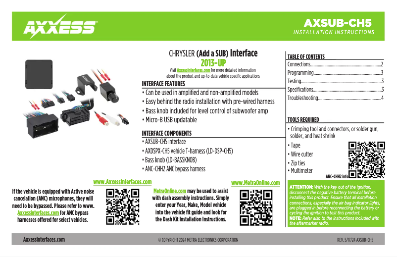 Página 1 del manual Manual de usuario AXESS AXSUB-CH5