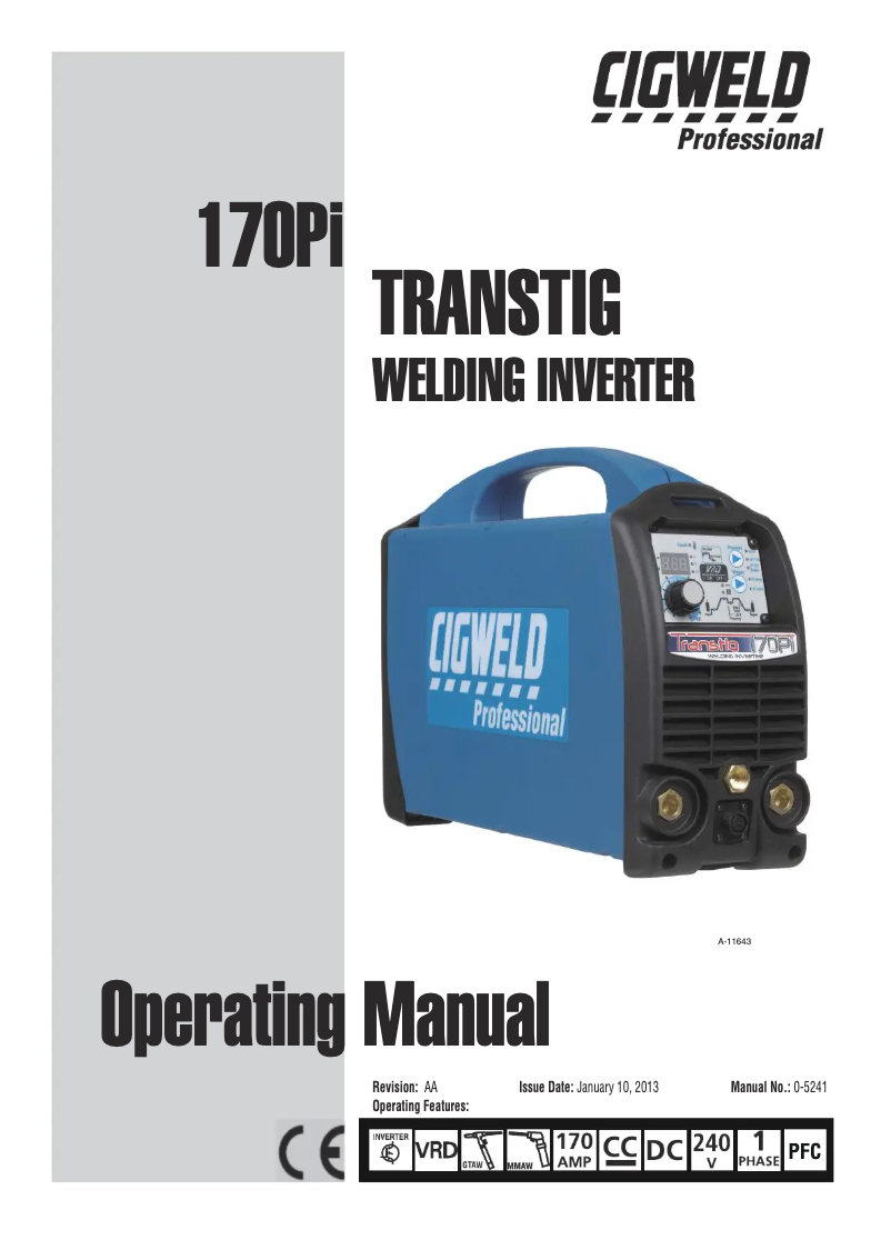 Image de la première page du manuel de l'appareil Transtig 170Pi