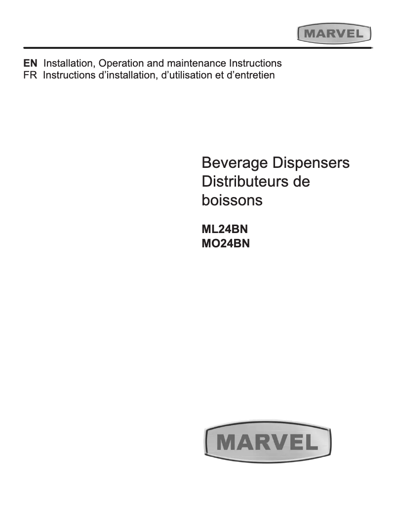 Page 1 de la notice Instructions / montage Marvel ML24BNS2RS