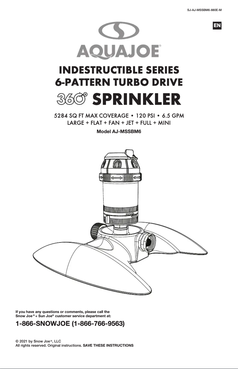 Página 1 del manual Manual de usuario Aqua Joe AJ-MSSBM