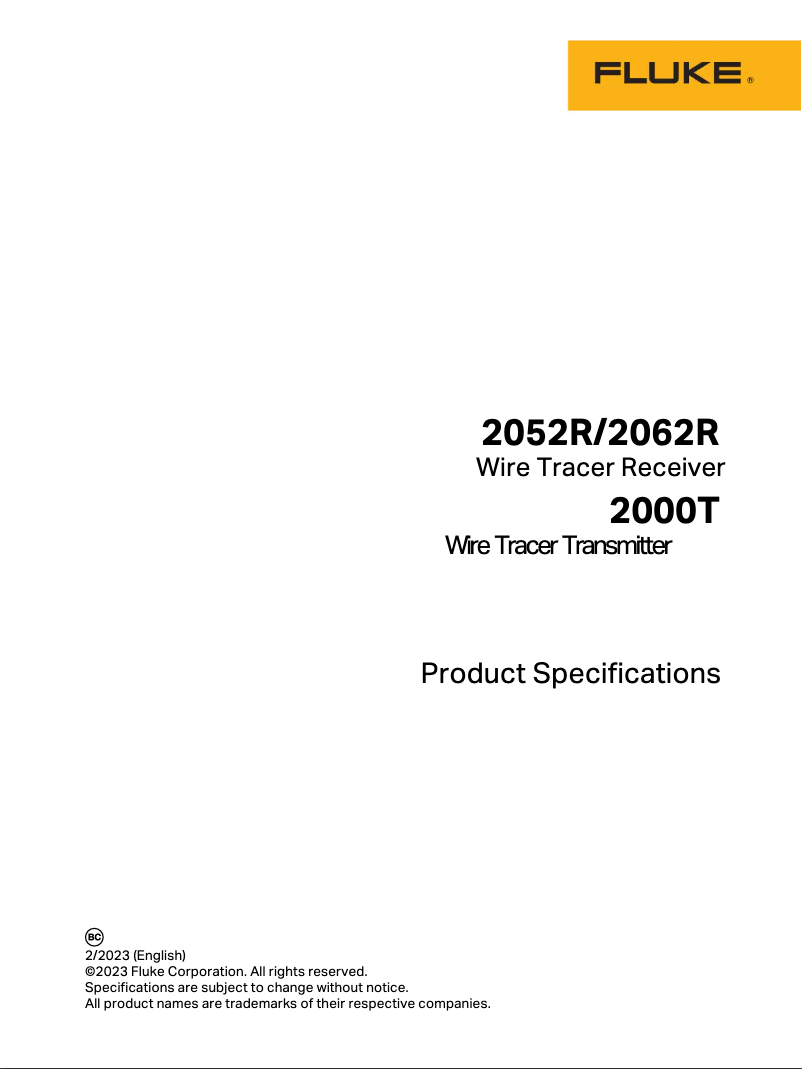 Image de la première page du manuel de l'appareil 2052R