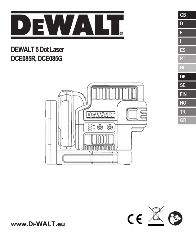 Página 1 del manual Manual de usuario DeWalt DCE085G