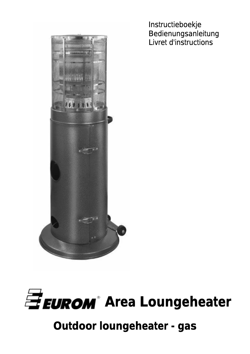 Image de la première page du manuel de l'appareil Area Lounge Heater