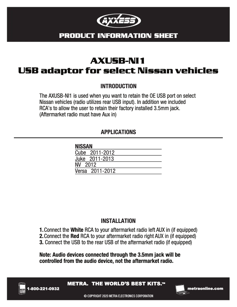 Página 1 del manual Ficha técnica AXESS AXUSB-NI1
