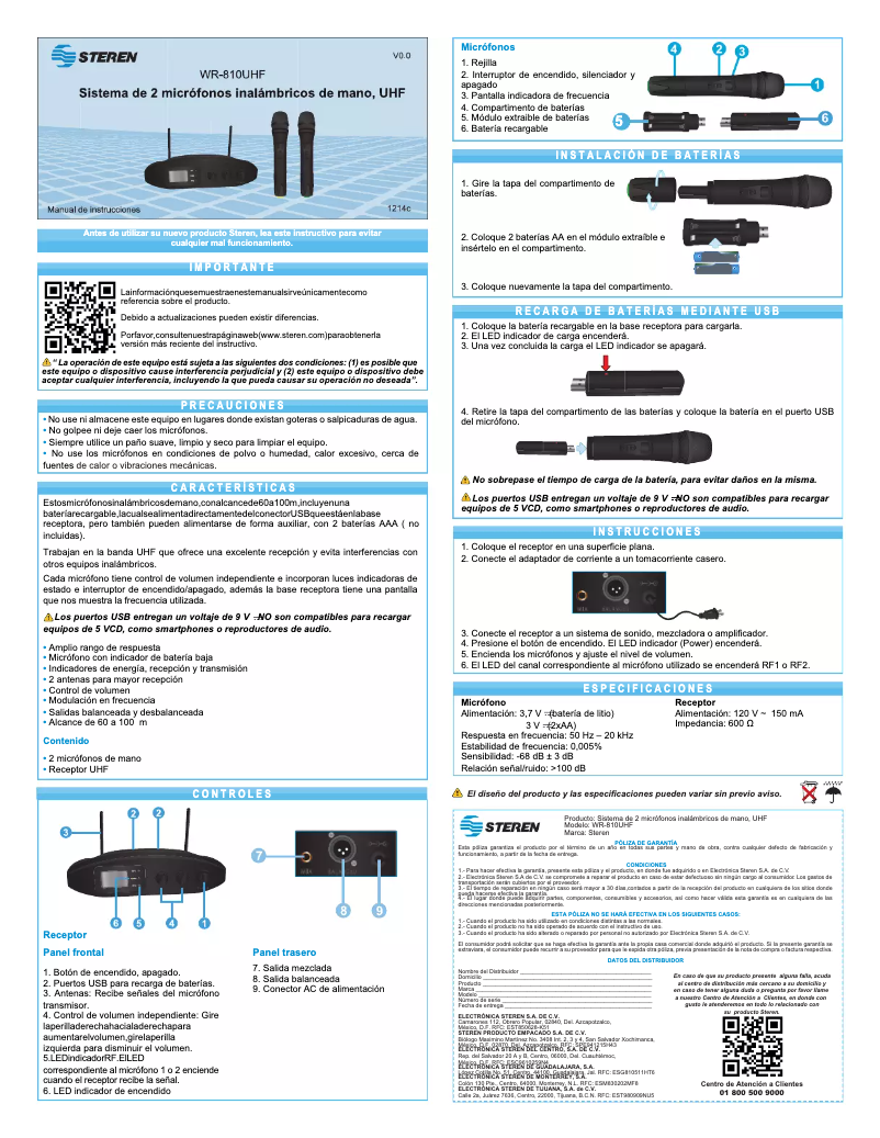 Image de la première page du manuel de l'appareil WR-810