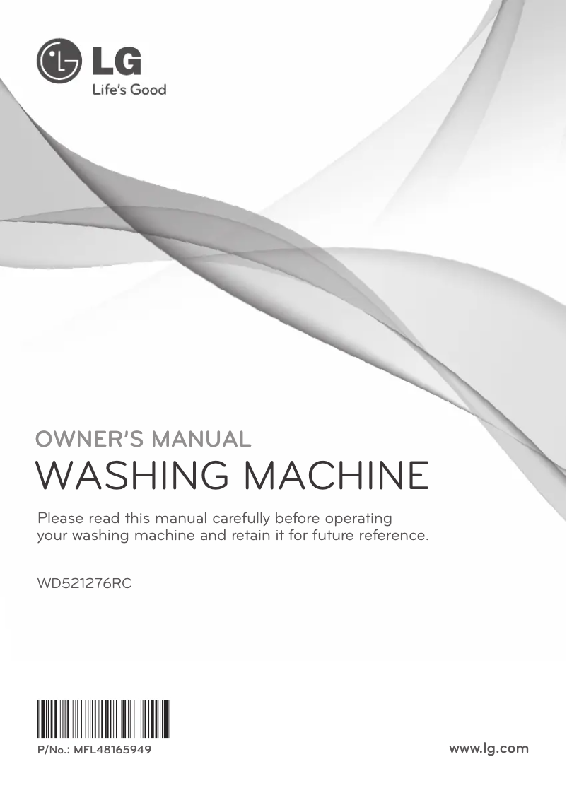 Page 1 de la notice Manuel utilisateur LG WD521276RC