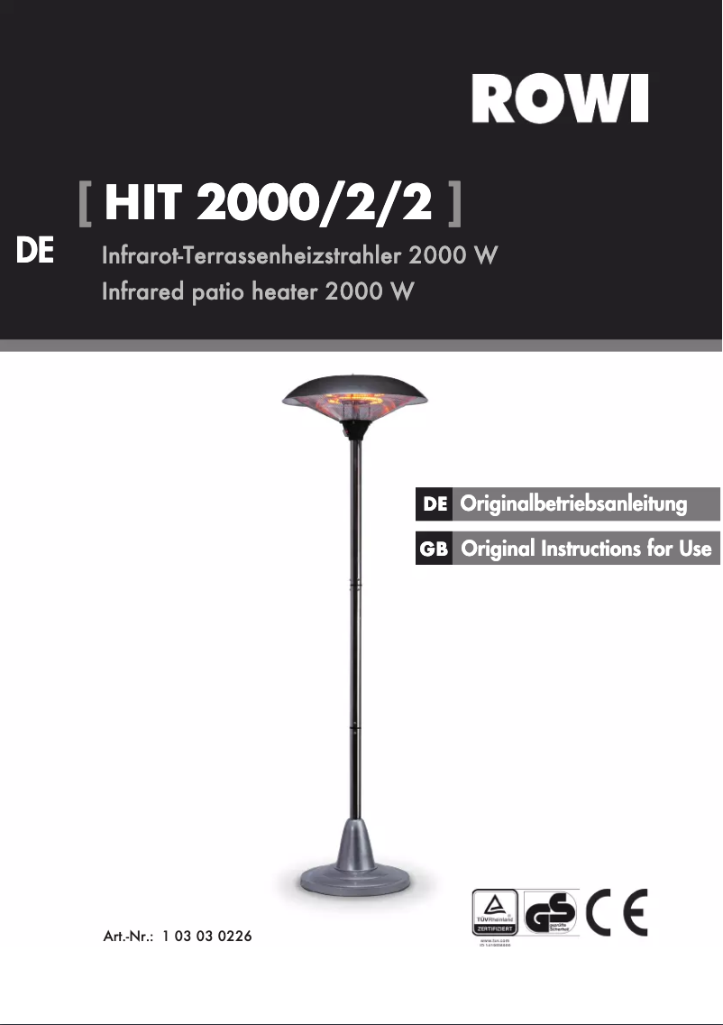 Page n°1 - Manuel utilisateur Rowi HIT 2000/2/2