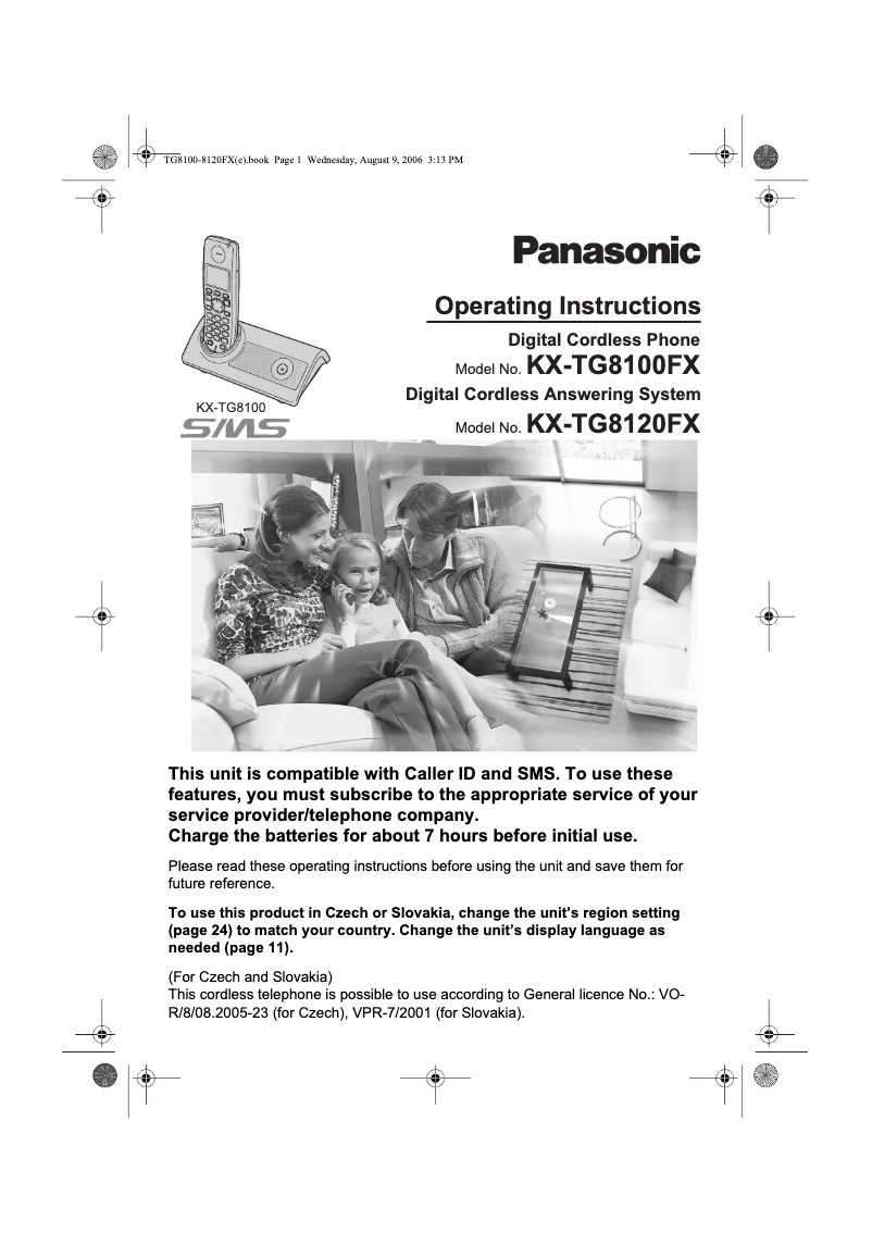 Page 1 de la notice Manuel utilisateur Panasonic KX-TG8102FX