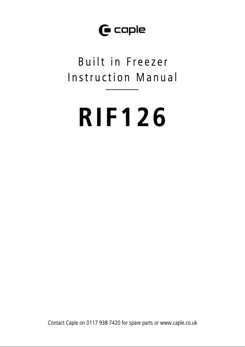 Image de la première page du manuel de l'appareil RIF126