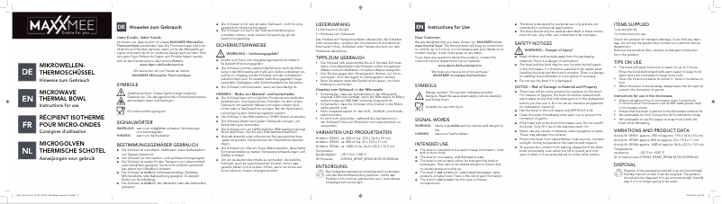 Page 1 de la notice Manuel utilisateur Maxxmee 09343