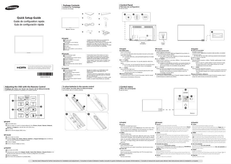 Page 1 de la notice Guide d'installation Samsung SyncMaster MD40C