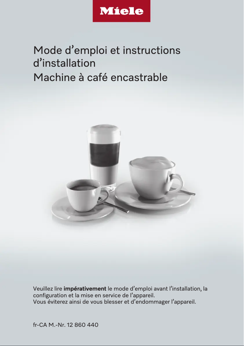 Page 1 of the manual User Manual Miele CVA 7775