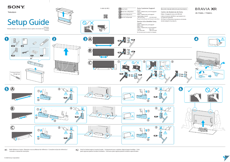 Page n°1 - Guide d'installation Sony XR-77A80CL