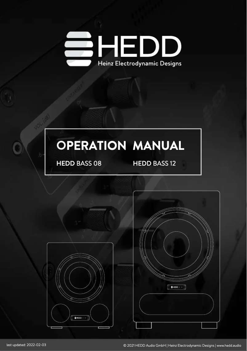 Page 1 de la notice Manuel utilisateur HEDD BASS 08