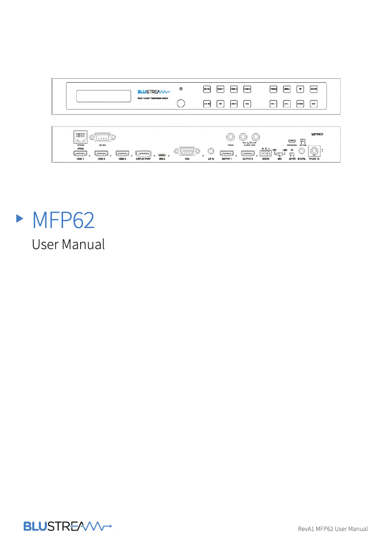 Page n°1 - Manuel utilisateur Blustream MFP62