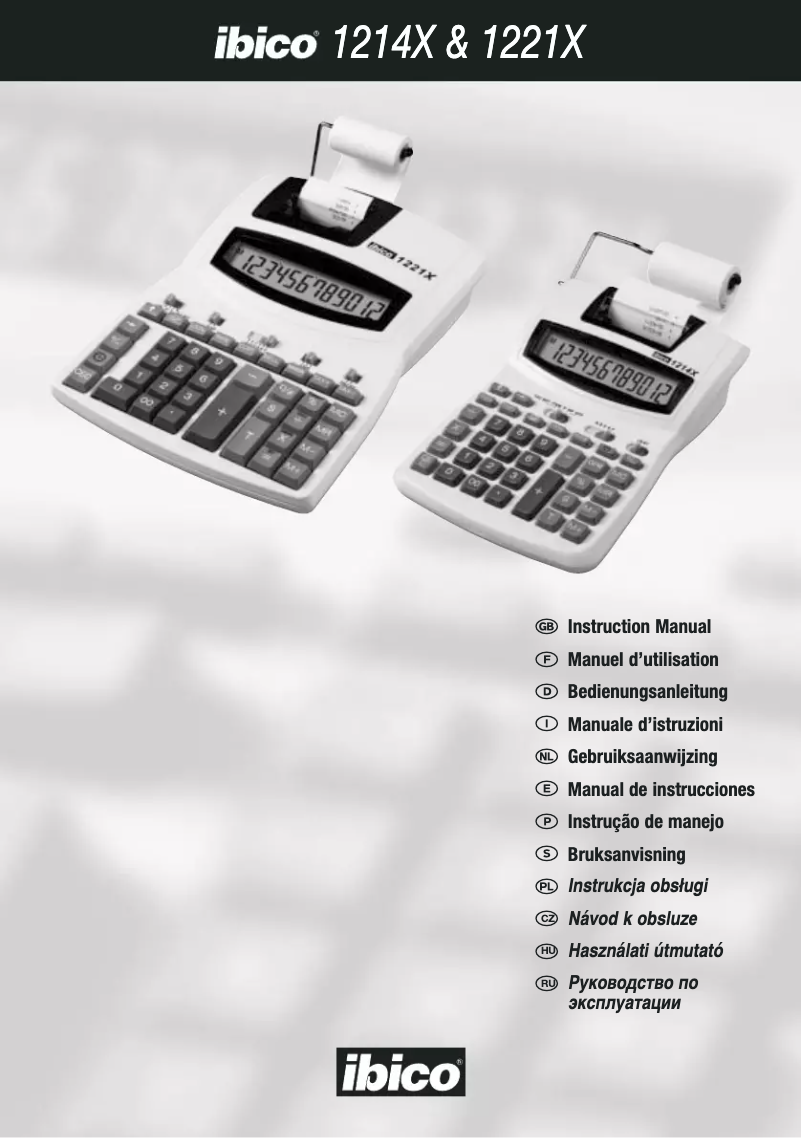 Page n°1 - Manuel utilisateur Ibico 1221x