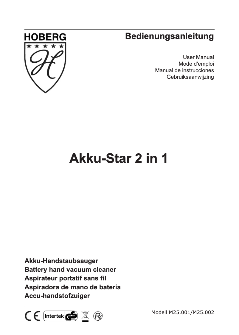 Page 1 de la notice Manuel utilisateur BEEM Hoberg Akku-Star 2 in 1