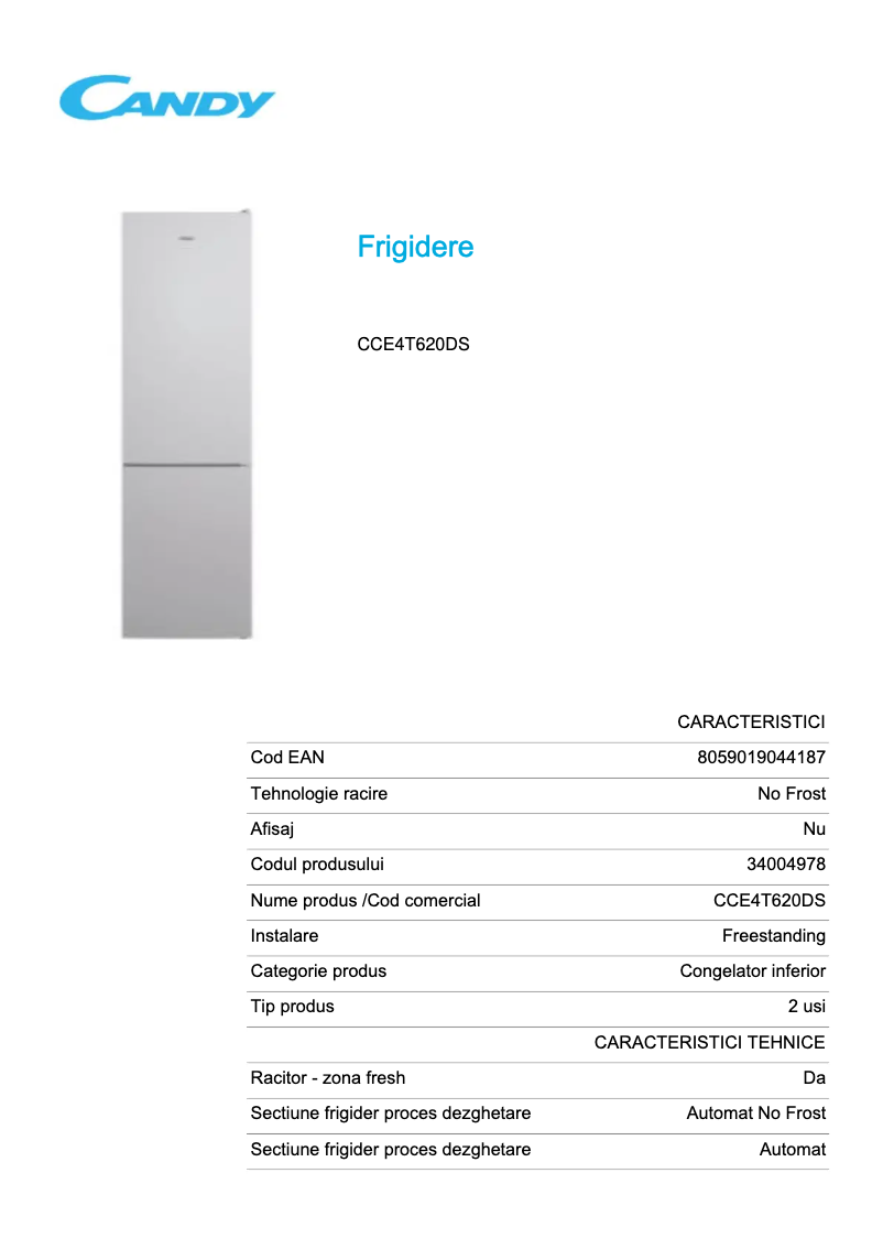 Image de la première page du manuel de l'appareil CCE4T620DS