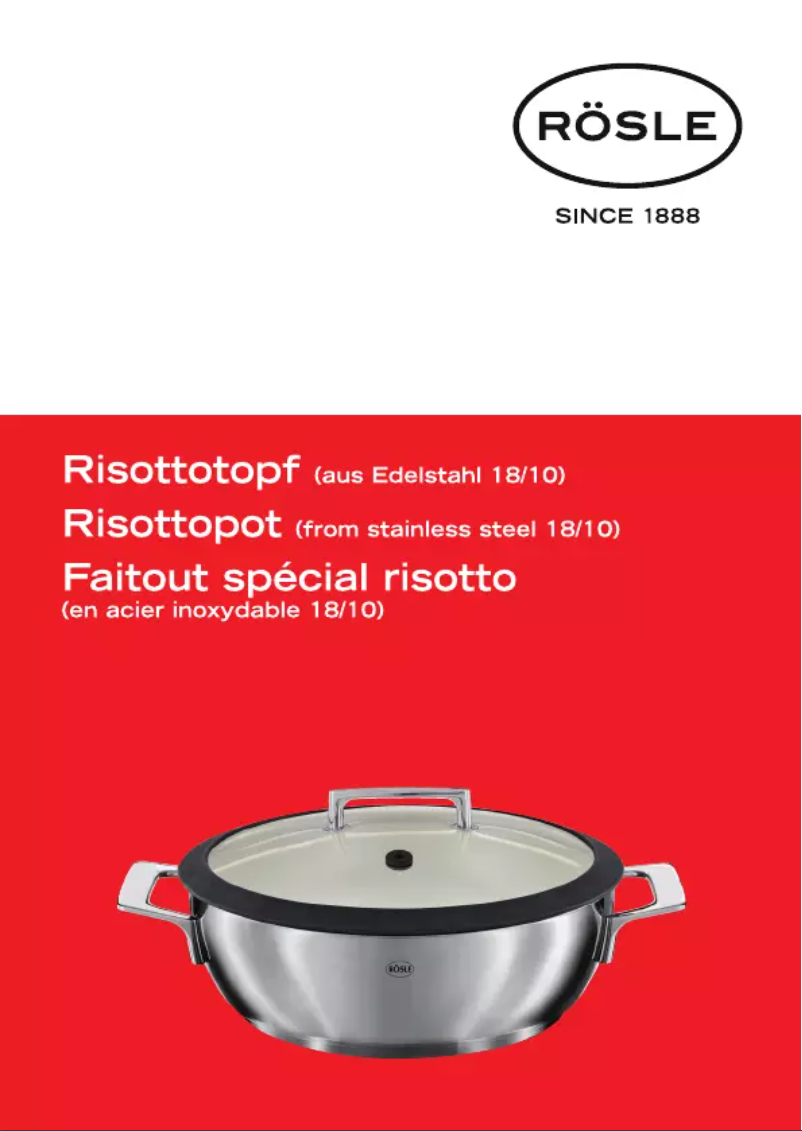 Page 1 de la notice Manuel utilisateur Rösle 91374