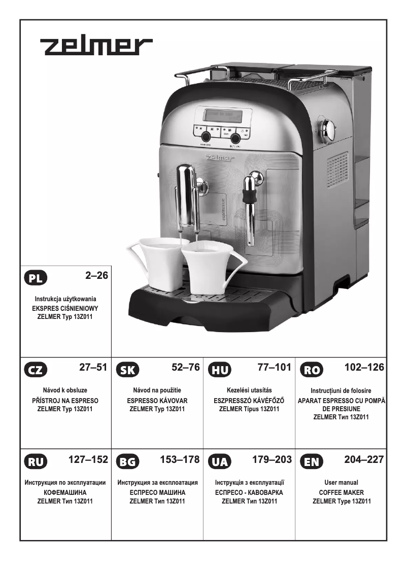 Page 1 de la notice Manuel utilisateur Zelmer 13Z011