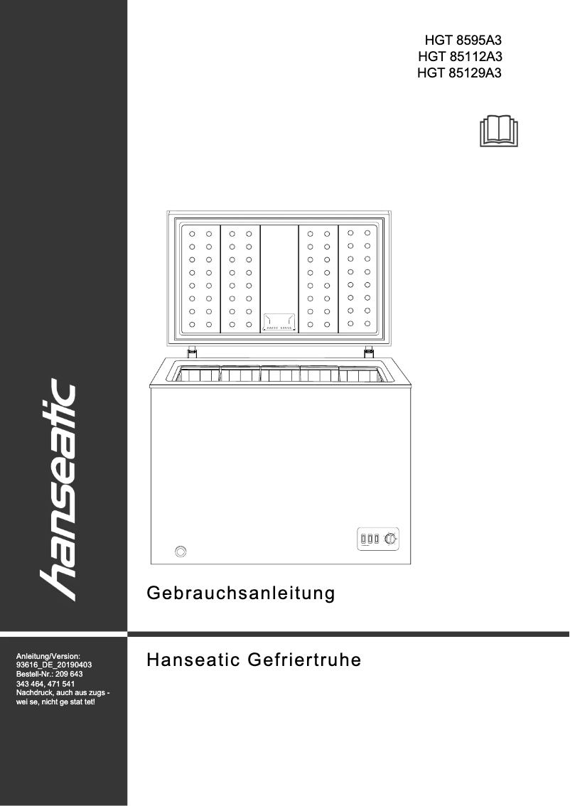 Image de la première page du manuel de l'appareil HGT8595A3