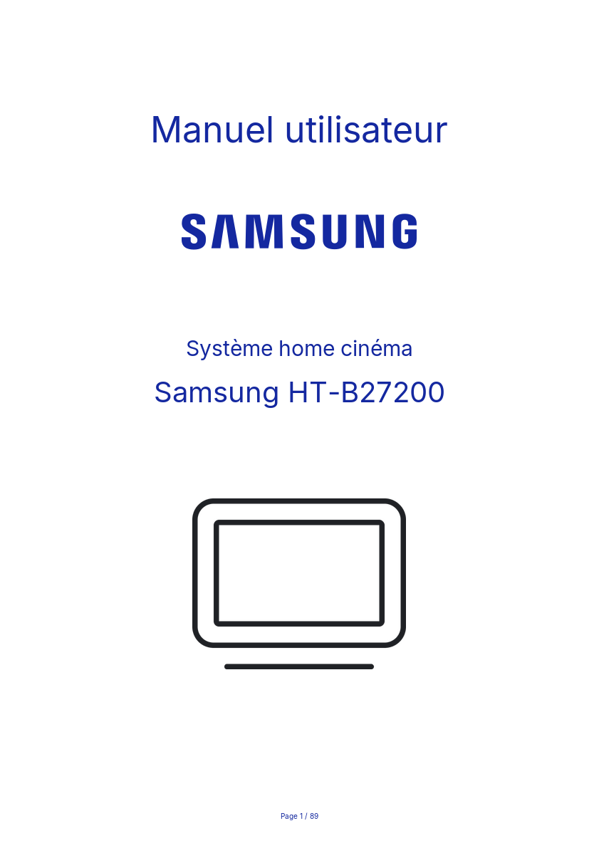 Image de la première page du manuel de l'appareil HT-B27200
