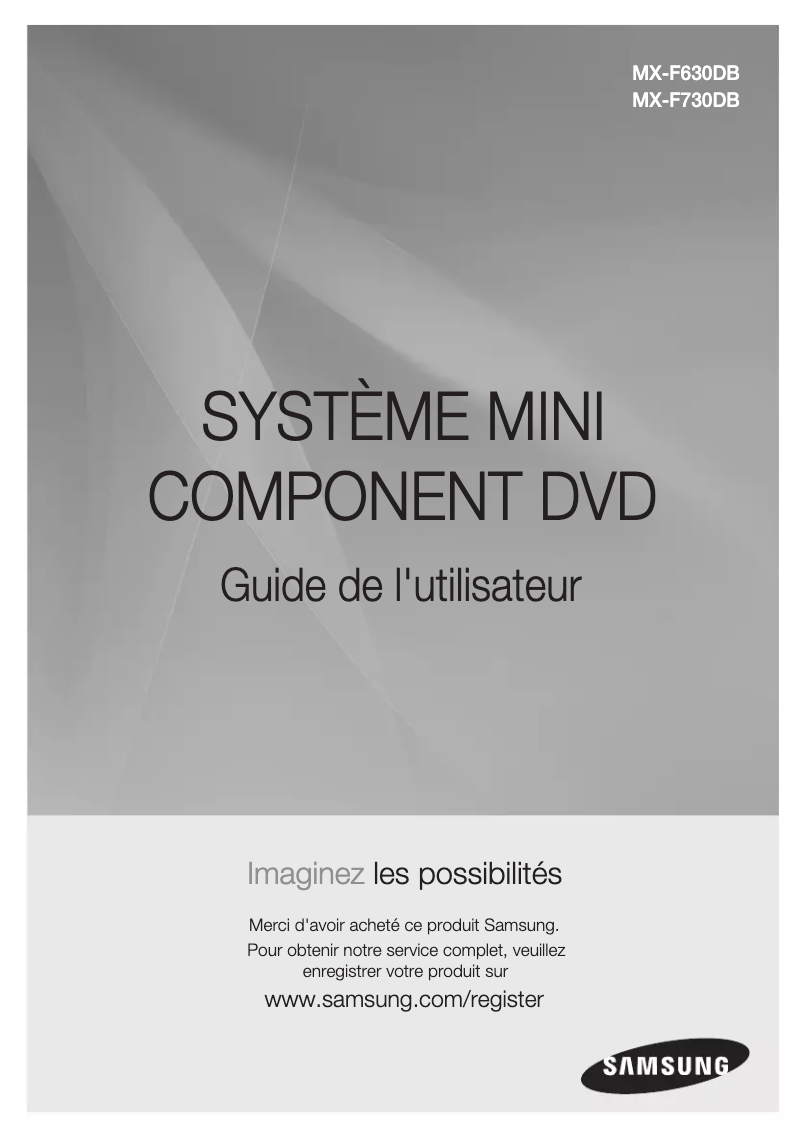 Page 1 de la notice Manuel utilisateur Samsung MX-F730DB