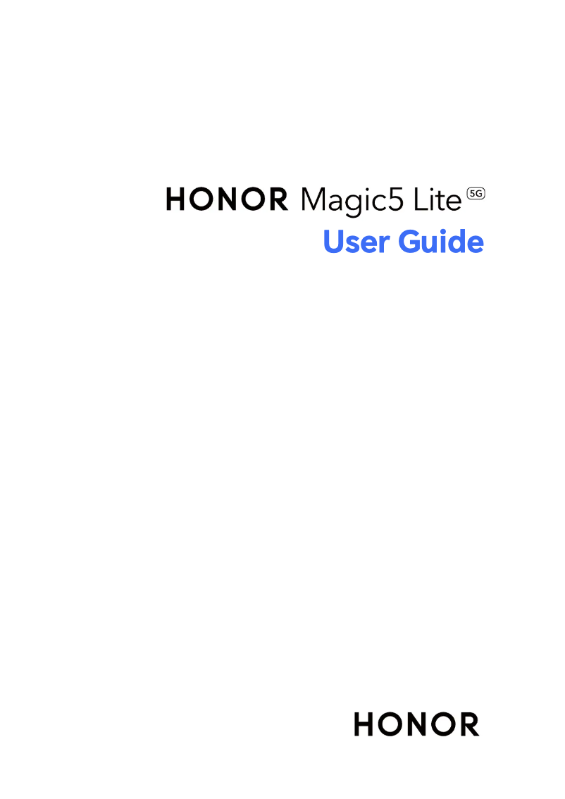 Page 1 de la notice Manuel utilisateur Honor Magic 5 Lite 5G