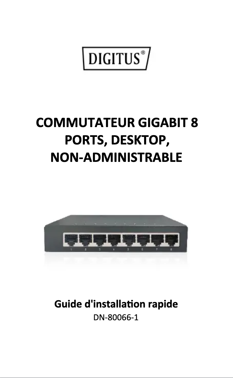 Page 1 de la notice Manuel utilisateur Digitus DN-80066-1