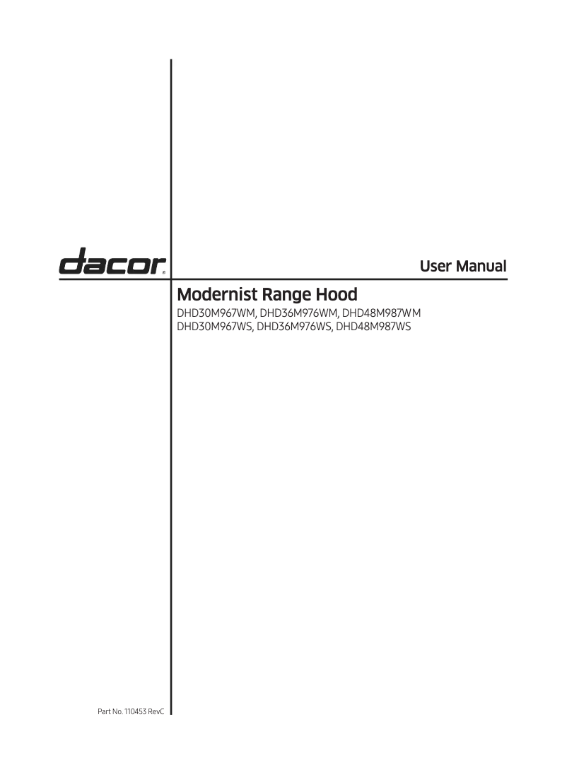 Page n°1 - Manuel utilisateur Dacor DHD48M967IM